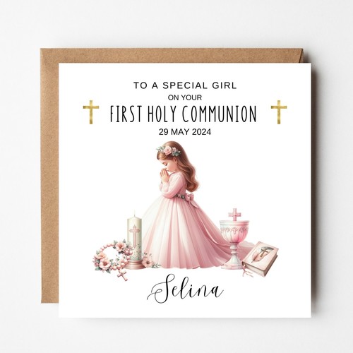 Personalised communion card - communion,