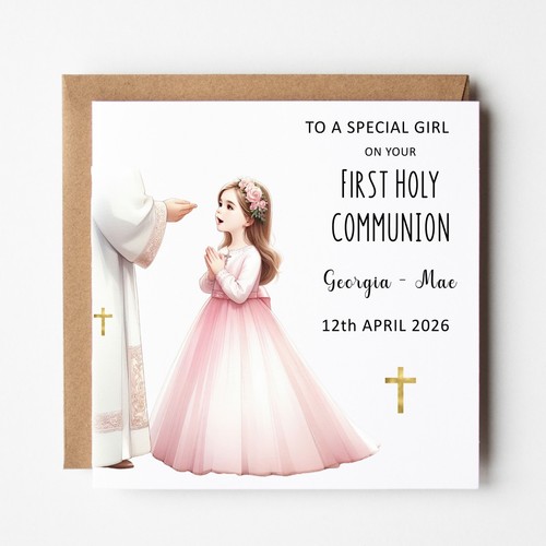 Personalised communion card - personalised,